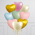 Retro Pastel Bloom Hearts Inflated 9 Foil Balloons