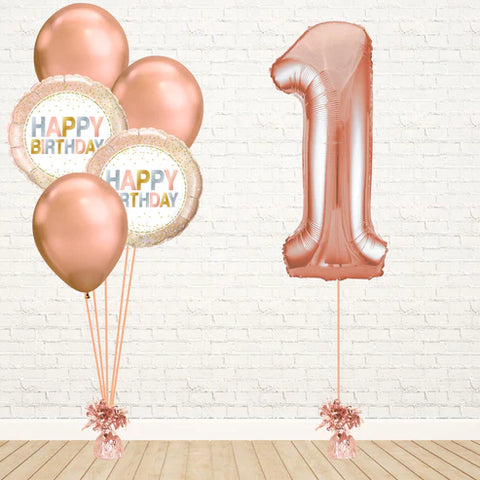 Rose Gold Any Number Birthday Set