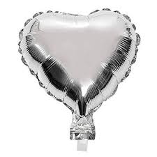 Silver Heart Shaped Foil Balloon