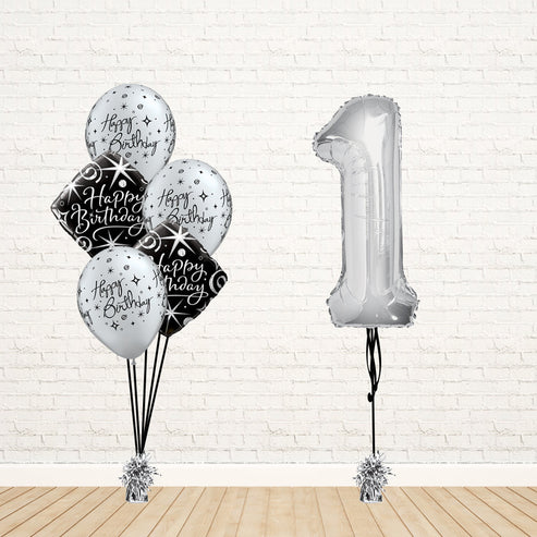 Stylish Silver Any Number Birthday Set