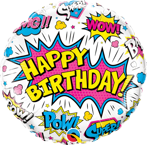 Superhero Birthday Single Foil Balloon