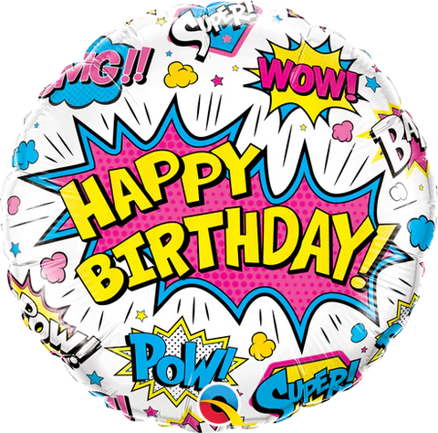 Superhero Birthday Single Foil Balloon