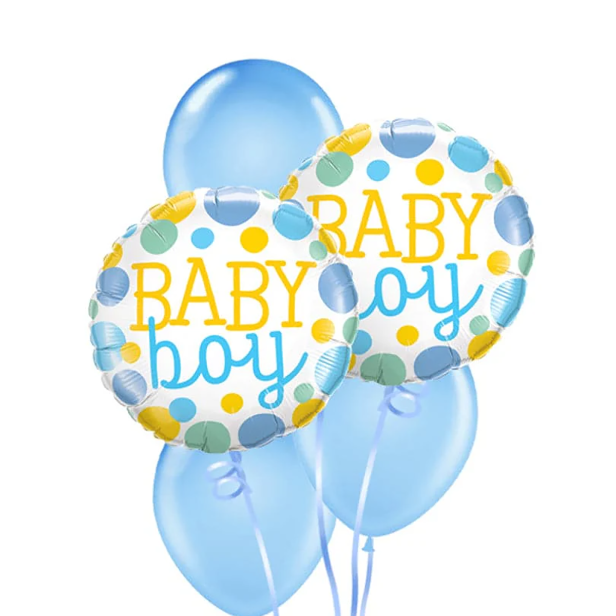 Welcome Baby Boy Dots Balloon Bouquet