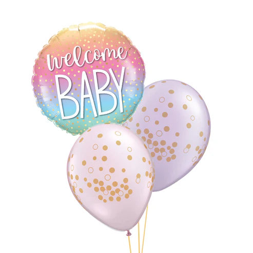 Welcome Baby Ombre Balloon Table Centerpiece Pink