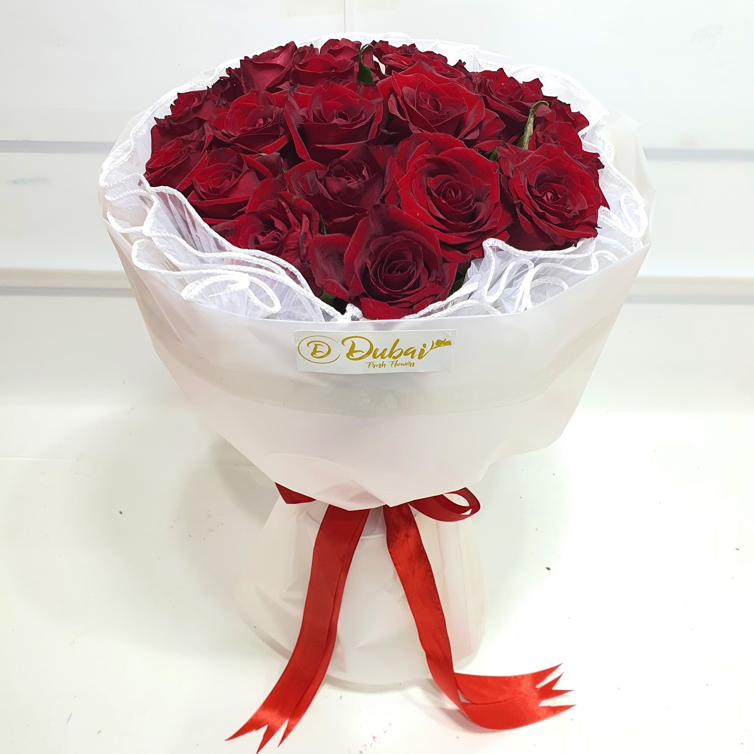 25 Red Stylish Roses Bouquet