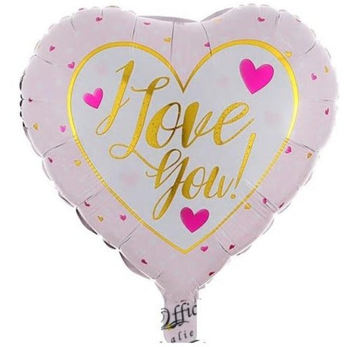 I Love you - White & Light Pink Heart Balloon (5833438822564)