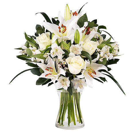 Innocent Love with Lilies and Roses bouquet (5818568835236)