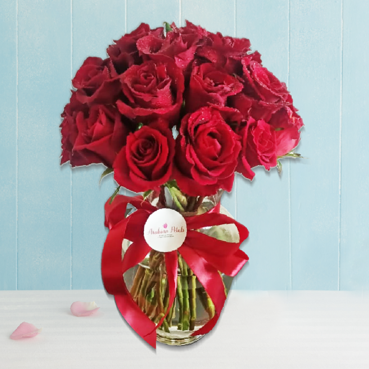 20 Red Roses Vase (6895403597988)