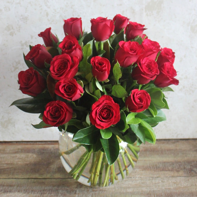 20 Red Roses in Fishbowl