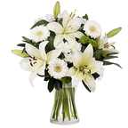 Familial Love with White Lilies and Gerberas (5818575650980)
