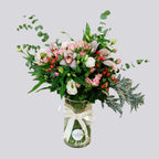 Cymbedium N Pink Spray Roses in Vase