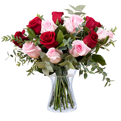 Love Actually-Red and Pink Roses bouquet (5818584072356)