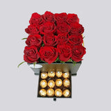Red Roses N Ferrero Chocolate Box