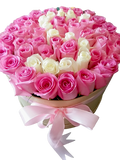 50 Pink and White Roses bouquet (7010495758500)
