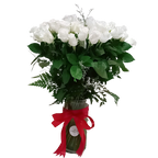 60 cm Long Stems 50 White Roses