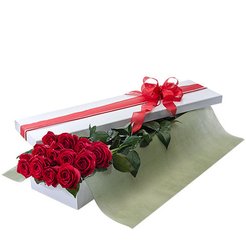 Presentation Box of  Long Stemmed Red Roses - Arabian Petals (2462280908858)