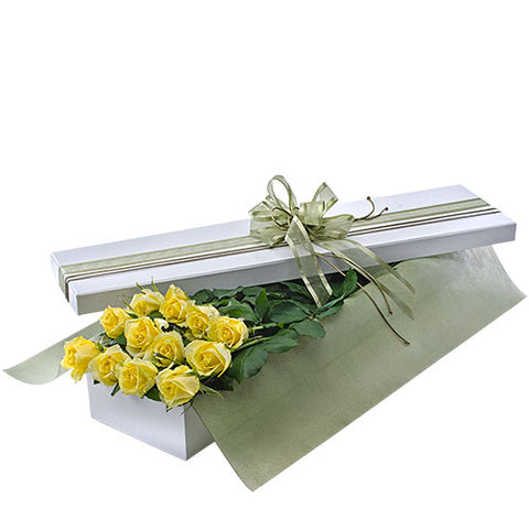 Presentation Box of Long Stemmed Yellow Roses - Arabian Petals (2462288773178)