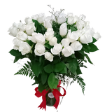 60 cm Long Stems 50 White Roses