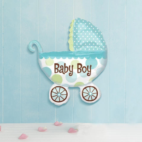 Baby Buggy Boy Super Shape Foil Balloons (6822490210468)