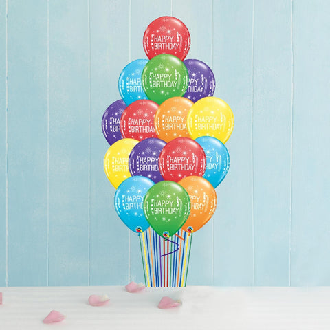 Birthday Candles & Starbursts Bouquet- 15 Pcs, With Weight (6827280433316)