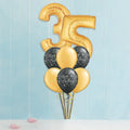 Black Bday/ birthday Sparkles,Gold Any Number Balloons (6794229383332)