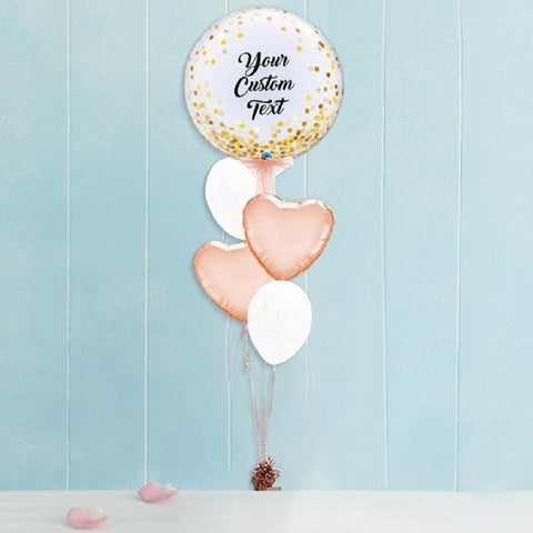 Bubbles Custom Text And Heart Balloon Bouquet (6794191044772)