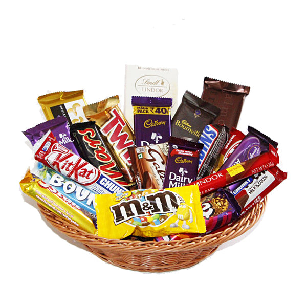 Chocolate Lover's Delight Basket (900gm), Basket For Chocolate Lovers (6735482421412)