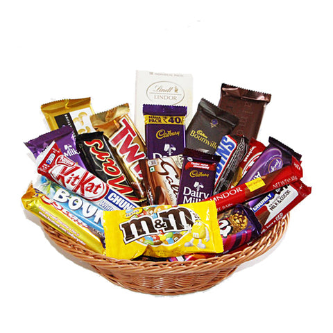 Chocolate Lover's Delight Basket (900gm), Basket For Chocolate Lovers (6735482421412)