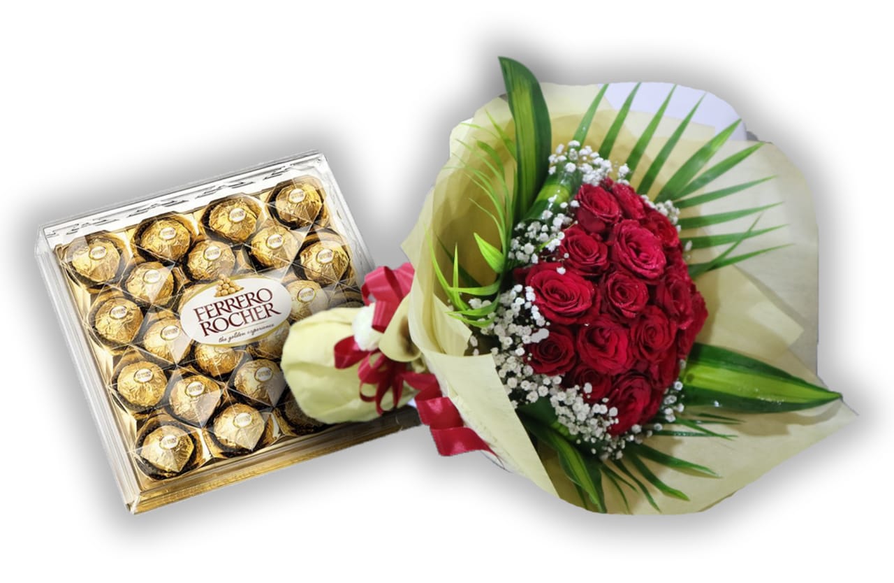 Bouquet of Red Roses with Chocolate - VD - Arabian Petals (2075161657402)