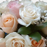 Peach & White Arrangement  Glass Vase - Arabian Petals (4547634855981)