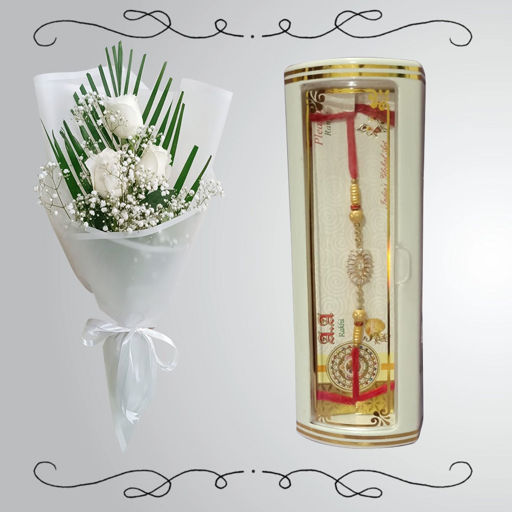 Rakhi with White Flowers