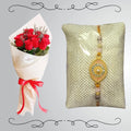 Rakhi with RED ROSES BOUQUET