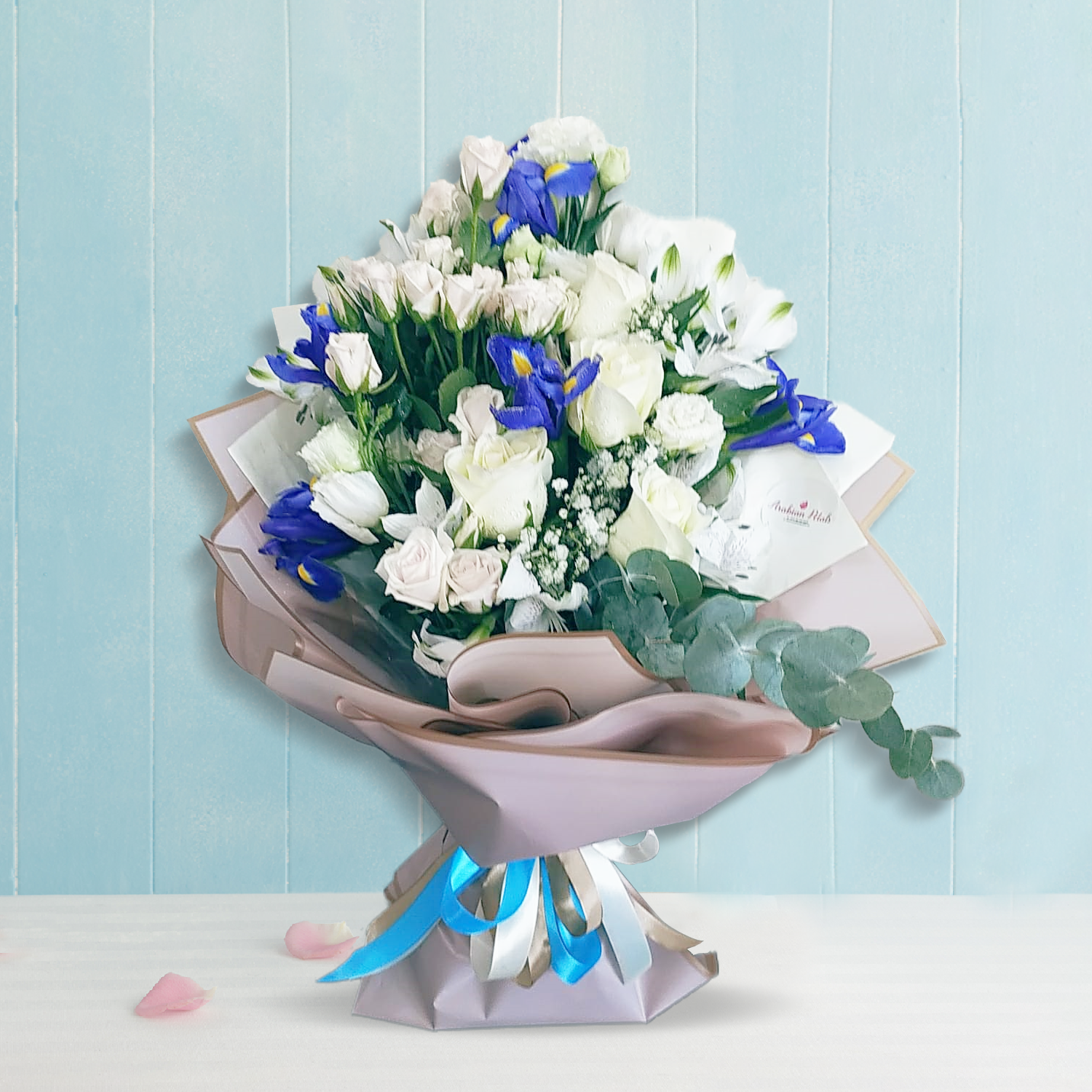 Spray Rose & Lisianthus with Iris Bouquet (6895398846628)