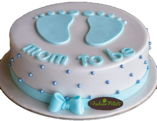 Blue Elephant Baby Shower Cake-Baby Shower cake-Birthday cake ideas