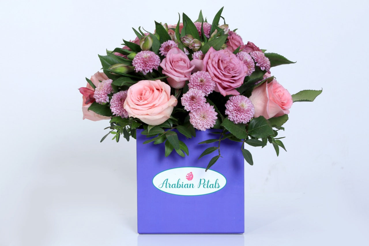 Purple and Pink Arrangement in box (6582288318628)