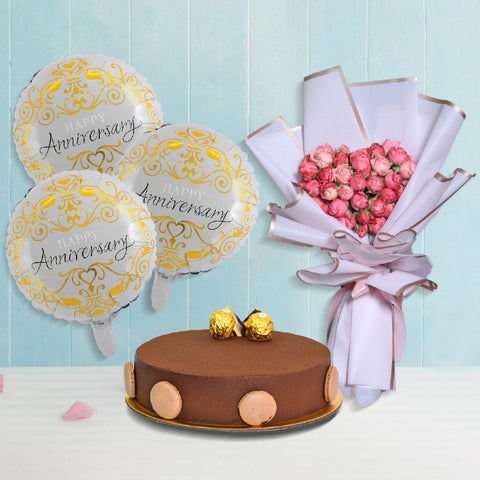 Anniversary Special cakes, chocolate and Anniversary balloons (6813403709604)