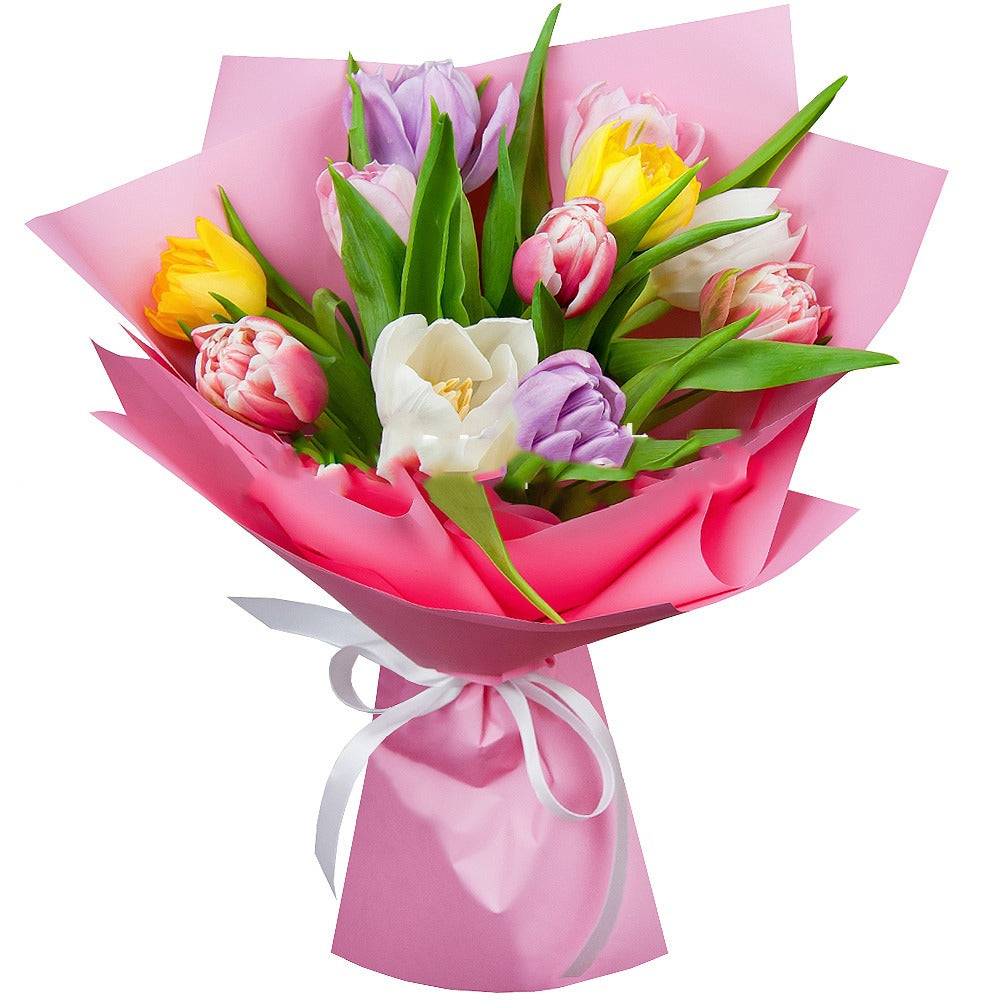 11 Muti Color Tulips Bouquet