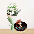 White Roses With Chocolate Truffle Cake