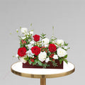 White & Red Roses Arragement