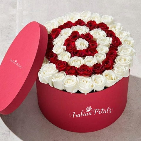 Red & White Roses  - Round Box - Arabian Petals (4570118324269)