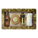 Ajmal Aurum Gift Set For Women (Aurum Spray 75ml EDP + 200g Body Butter + 200ml Shower Gel + 100g Aurum Powder) - Arabian Petals (5465110479012)