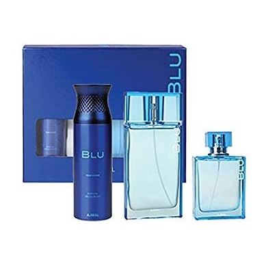 Ajmal Blu Gift Set For Men (BLU 90ml Cologne + BLU 200ml Deodorant + BLU Spray 90ml EDP) - Arabian Petals (5463805001892)
