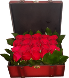 Treasure Box Arrangement of 15 Red roses - VD - Arabian Petals (1628949086266)