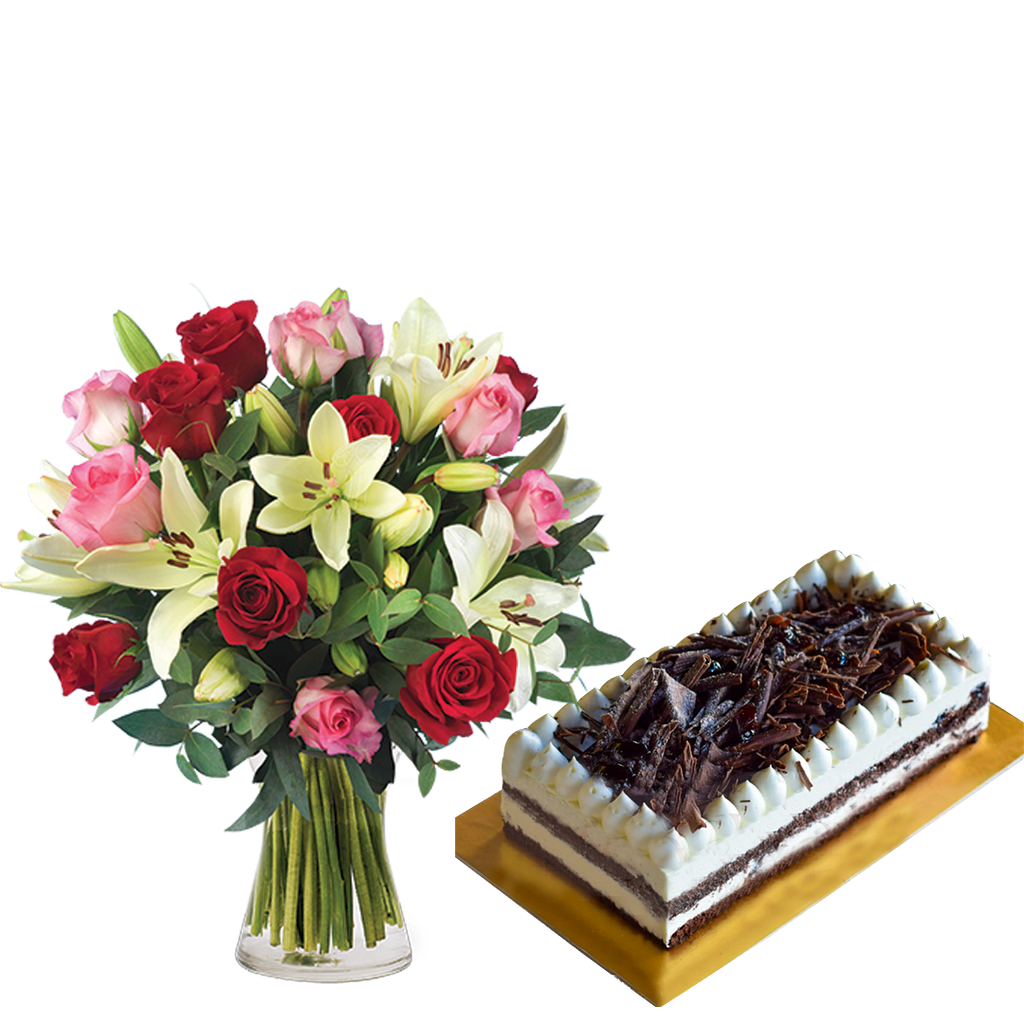 Fudge Cake & Love Cocktail-Roses and Lilies (5949095674020)