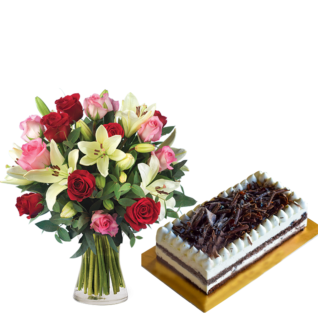 Fudge Cake & Love Cocktail-Roses and Lilies (5949095674020)