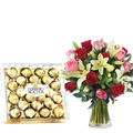 Love Cocktail-Roses and Lilies & Ferrero Rocher (5949098524836)