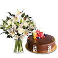 Choco Truffle & Innocent Love with Lilies and Roses (5956668883108)