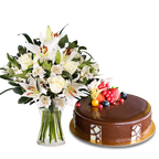 Choco Truffle & Innocent Love with Lilies and Roses (5956668883108)