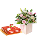 Magnificent Pink Rose with Lily & Red Velvet (5956825743524)