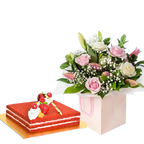Magnificent Pink Rose with Lily & Red Velvet (5956825743524)